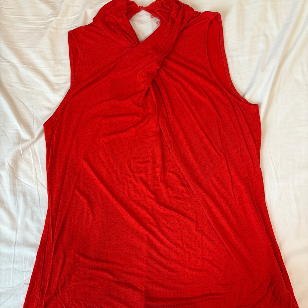 Worthington Red Asymmetrical Cut Out Tank Top